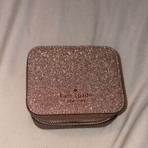 kate spade rose gold glitter jewelry case